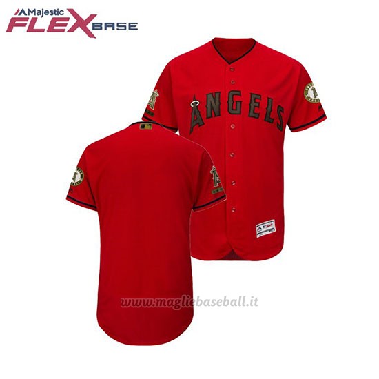 Maglia Baseball Uomo Los Angeles Angels 2018 Dia de los Caidos Flex Base Scarlet